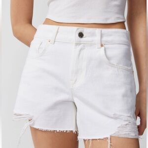 SOLD BDG A-Line Cutoff Denim Short / White Jean Shorts from Urban Outfitters UO